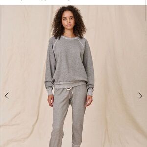 THE GREAT. Stadium Cropped Grey Sweatpants Large (3)